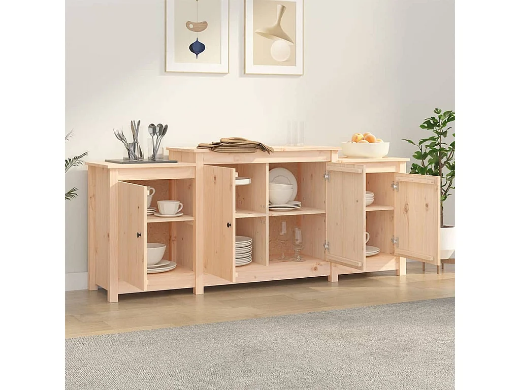 Sideboard Anrichte - 164x37x68 cm Massivholz Kiefer -RM70961