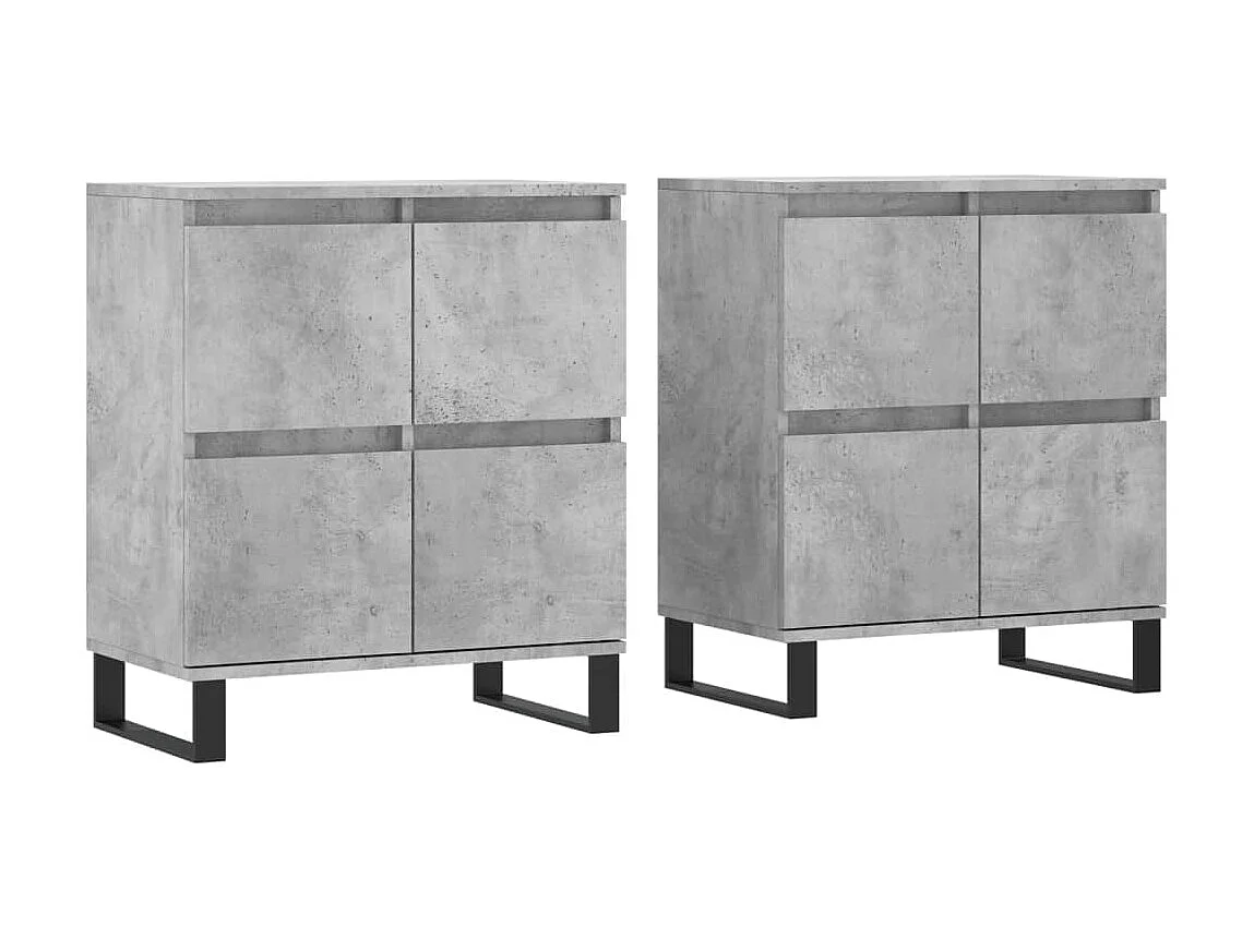 Sideboards im 2er-Set Lowboards Betongrau Holzwerkstoff -RM48617