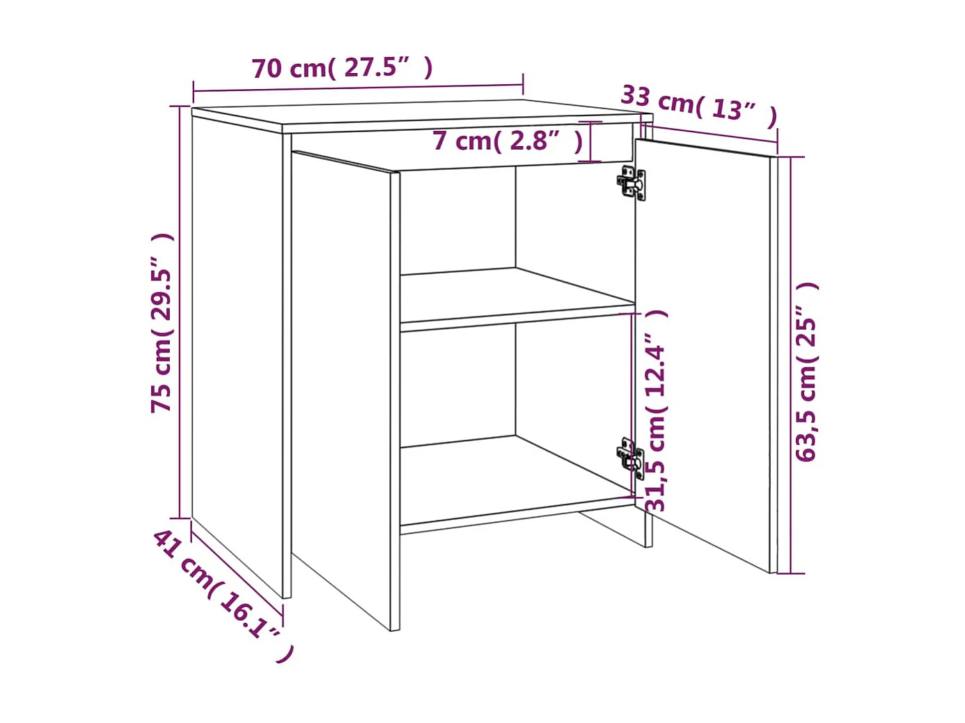 2-tlg. Sideboard Anrichte Sonoma-Eiche Holzwerkstoff -RM64365
