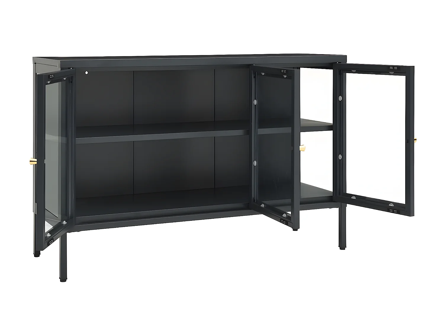 Sideboard Lowboard - Anthrazit 105x35x70 cm Stahl und Glas -RM20106