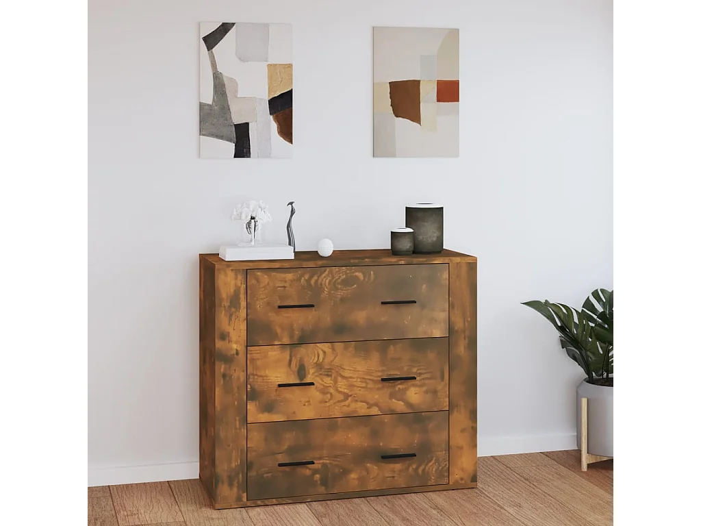 Sideboard Anrichte Räuchereiche 80x33x70 cm Holzwerkstoff -RM48177