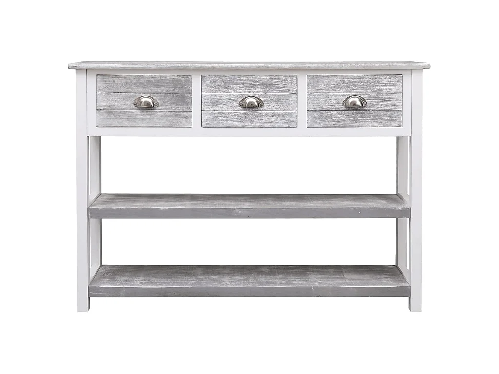 Sideboard Lowboard - Antik-Grau 108x30x76 cm Massivholz Paulownia -RM40276