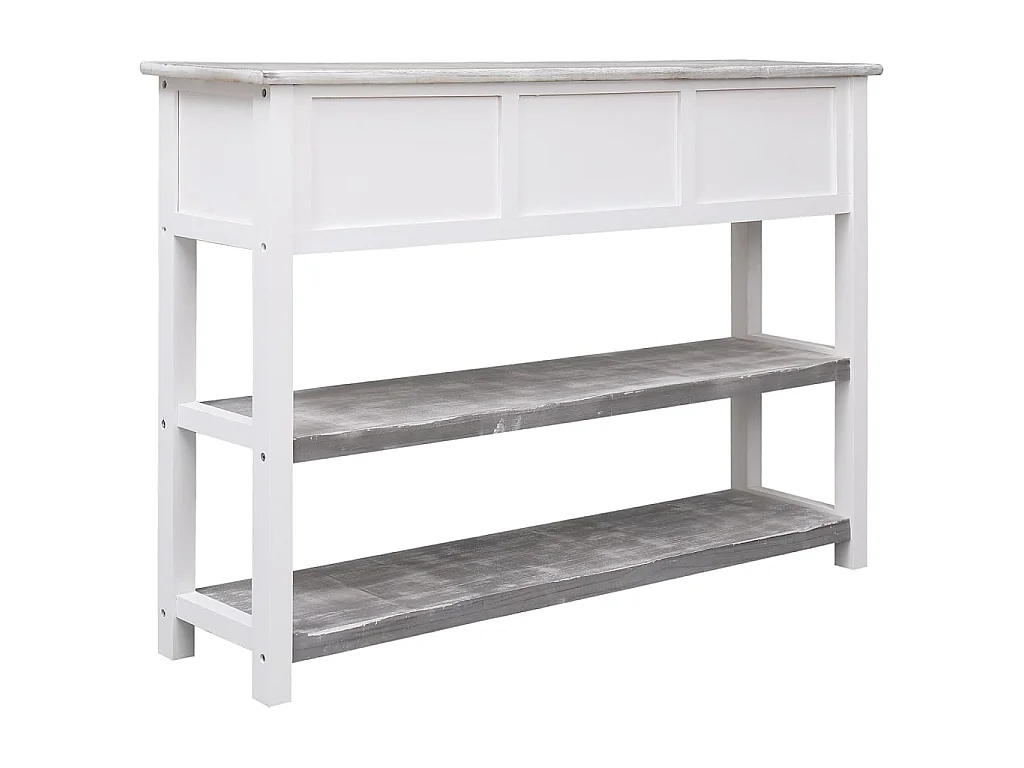 Sideboard Lowboard - Antik-Grau 108x30x76 cm Massivholz Paulownia -RM40276