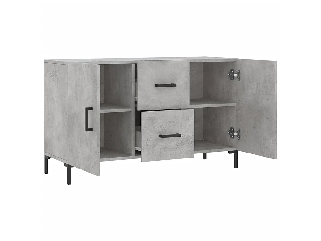 Sideboard Lowboard - Betongrau 100x36x60 cm Holzwerkstoff -RM39345
