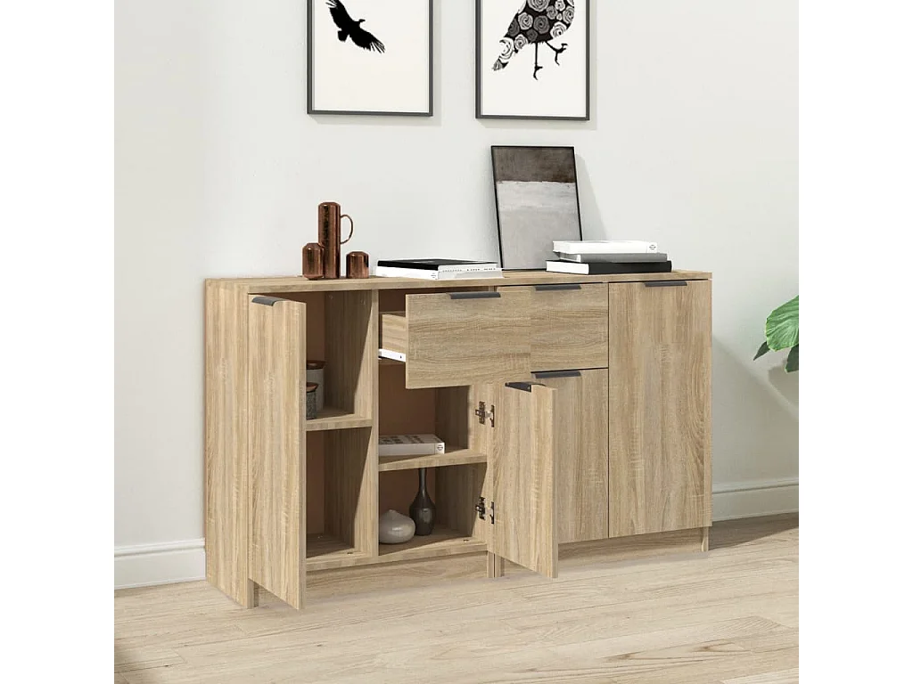 Sideboards im 2er-Set Lowboards Sonoma-Eiche 60x30x70 cm Holzwerkstoff -RM64563