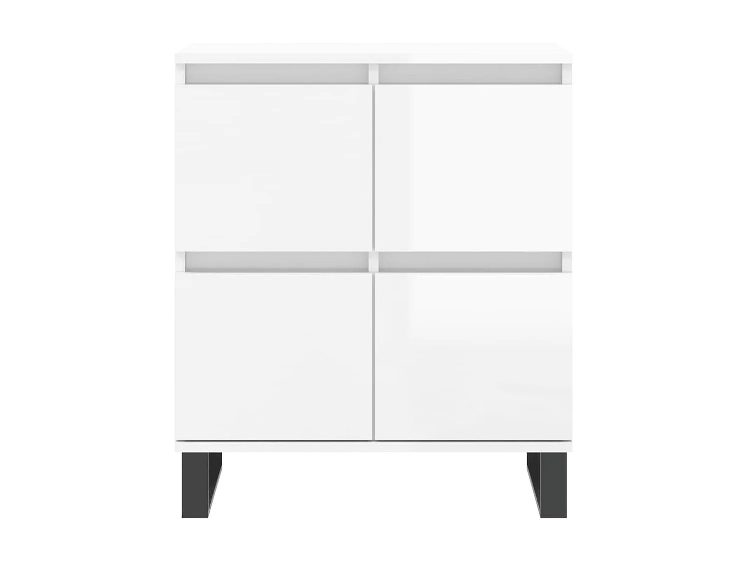 Sideboards im 2er-Set Lowboards Hochglanz-Weiß Holzwerkstoff -RM29436