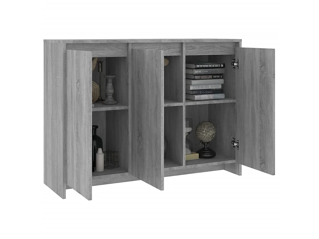 Sideboard Anrichte Sonoma-Eiche Grau 102x33x75 cm Holzwerkstoff -RM78227
