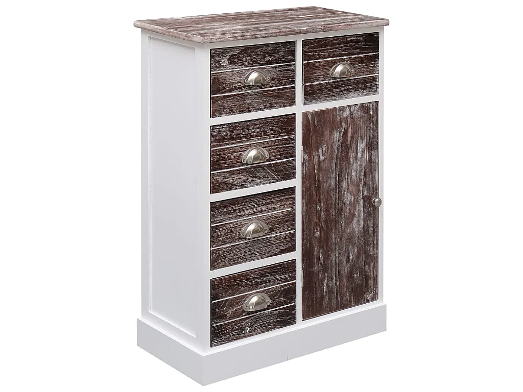 Sideboard Anrichte mit 10 Schubladen Braun 113x30x79 cm Holz -RM58783