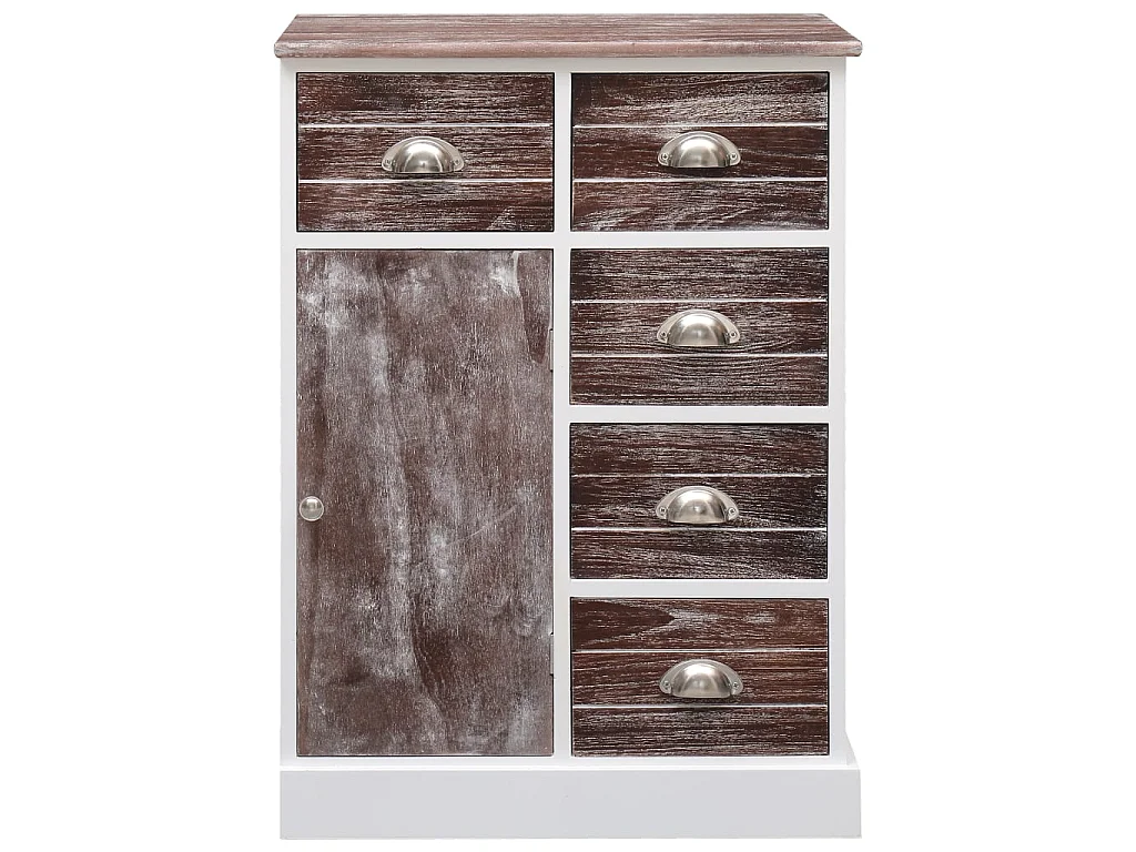 Sideboard Anrichte mit 10 Schubladen Braun 113x30x79 cm Holz -RM58783