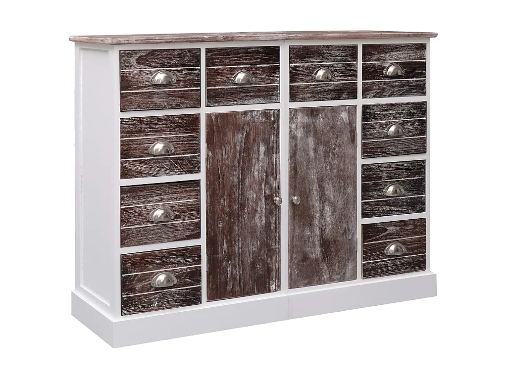 Sideboard Anrichte mit 10 Schubladen Braun 113x30x79 cm Holz -RM58783