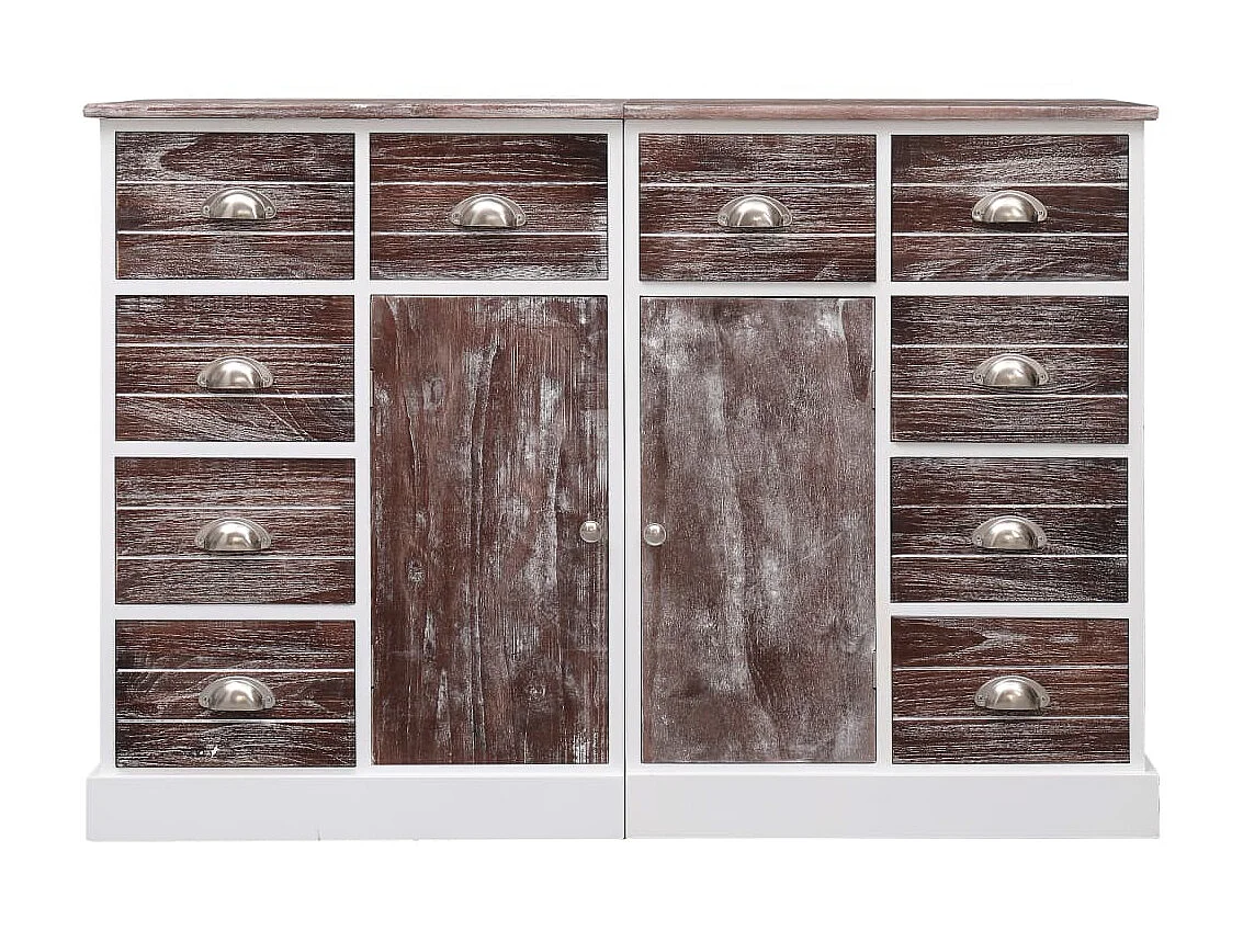 Sideboard Anrichte mit 10 Schubladen Braun 113x30x79 cm Holz -RM58783
