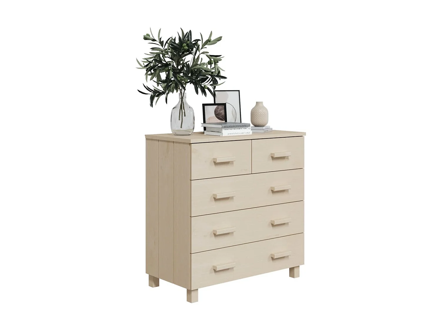 Sideboard Lowboard - HAMAR Honigbraun 79x40x80 cm Massivholz Kiefer -RM70974