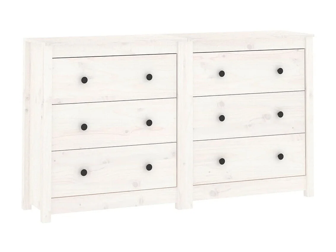 Sideboard Weiß Anrichte 140x35x80 cm Massivholz Kiefer -RM76744