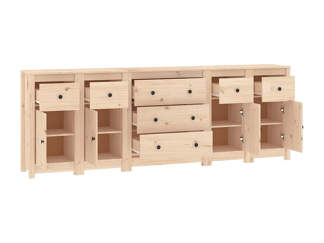 Sideboard Anrichte - 230x35x80 cm Massivholz Kiefer -RM85710