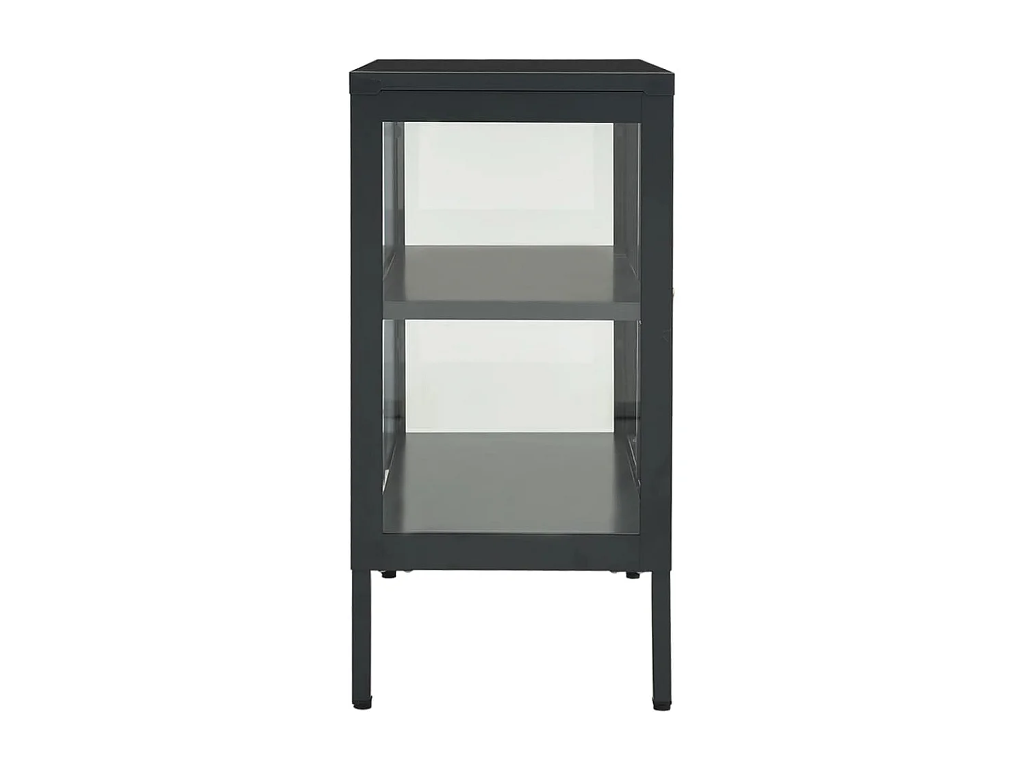 Sideboard Lowboard - Anthrazit 70x35x70 cm Stahl und Glas -RM13789