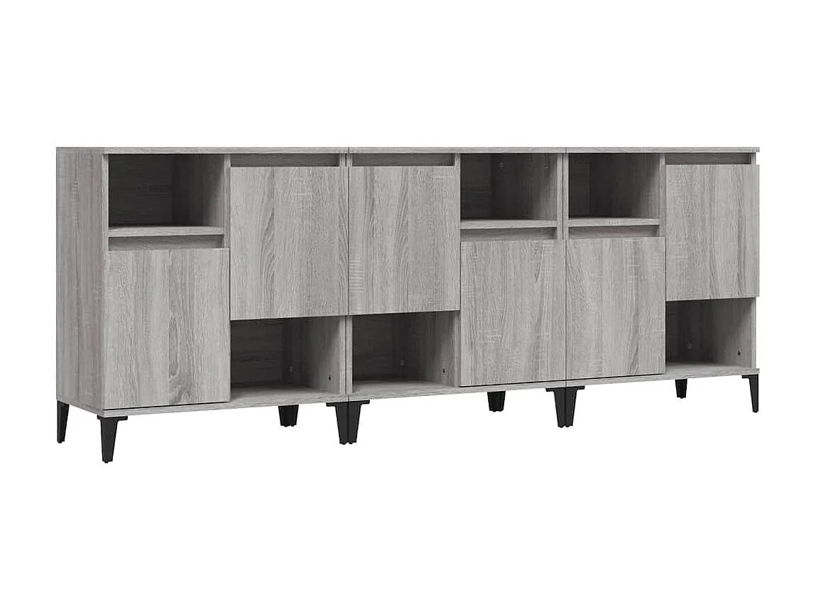 Sideboards Grau im 3er-Set Anrichten Sonoma 60x35x70 cm Holzwerkstoff -RM33278