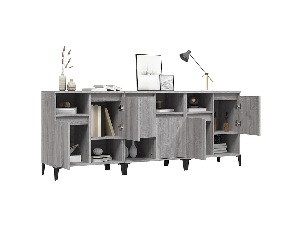 Sideboards Grau im 3er-Set Anrichten Sonoma 60x35x70 cm Holzwerkstoff -RM33278