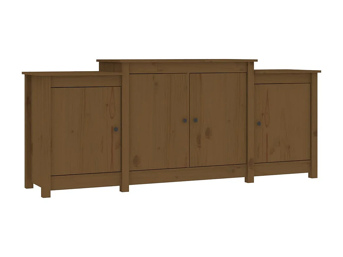 Sideboard Lowboard - Honigbraun 164x37x68 cm Massivholz Kiefer -RM70388