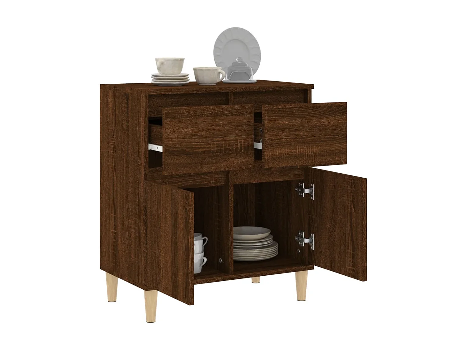 Sideboard Lowboard - Braun Eichen-Optik 60x35x70 cm Holzwerkstoff -RM29719