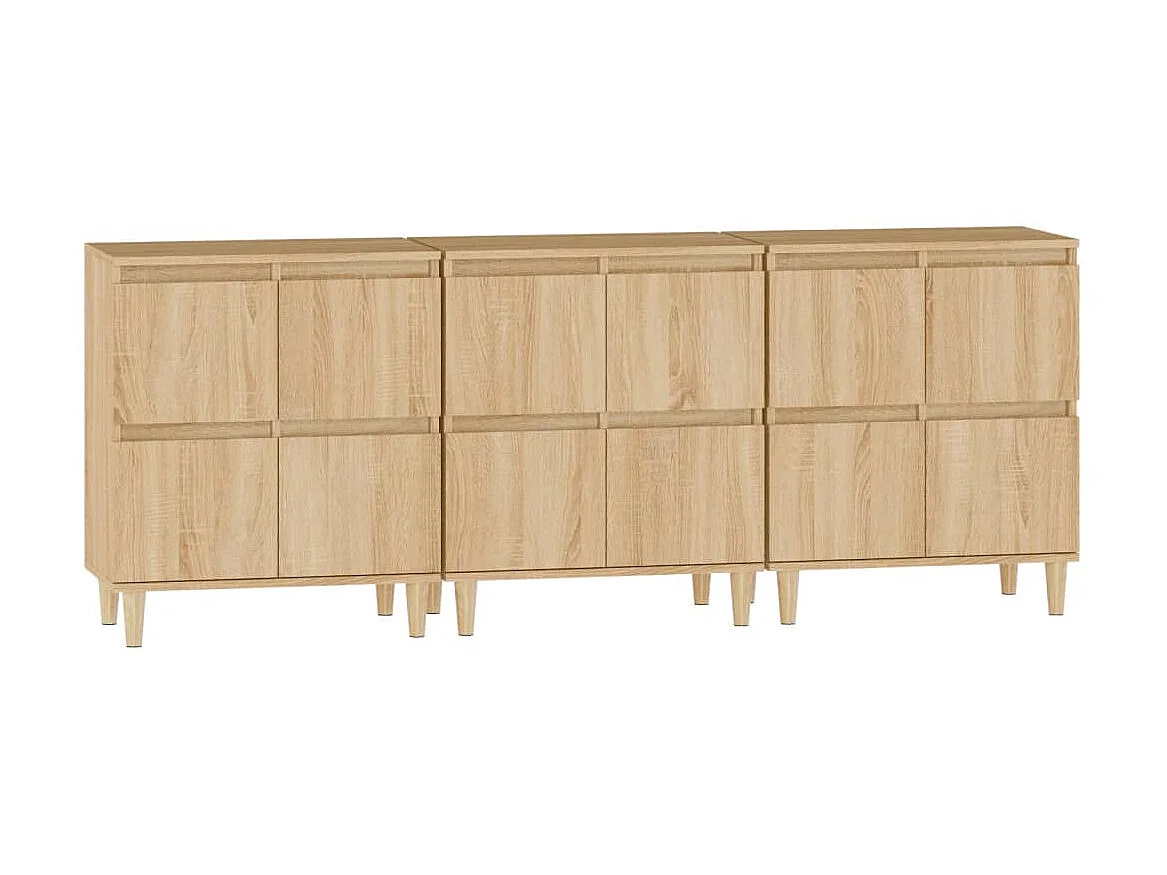 Sideboards im 3er-Set Lowboards Sonoma-Eiche 60x35x70 cm Holzwerkstoff -RM36622