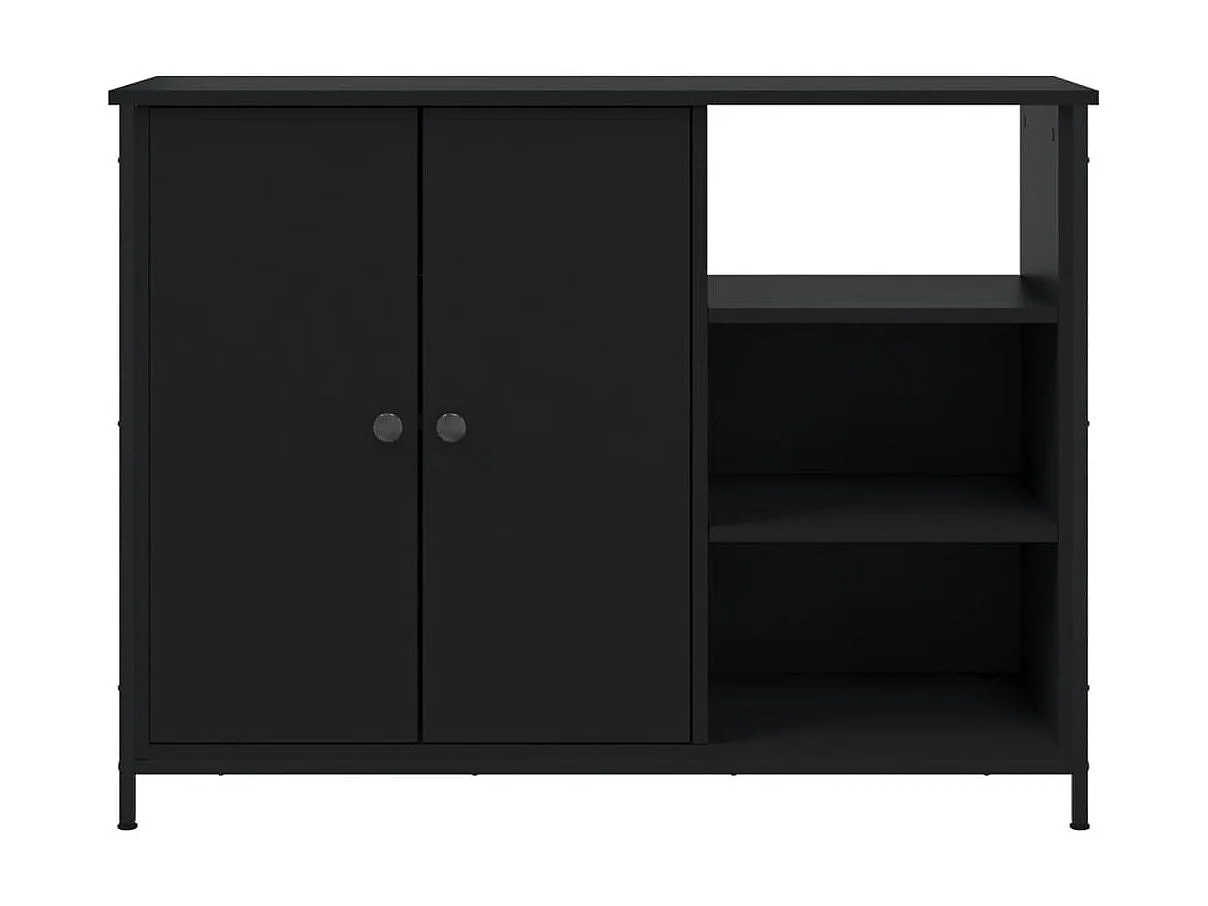 Sideboard Schwarz Anrichte 100x33x75 cm Holzwerkstoff -RM42879