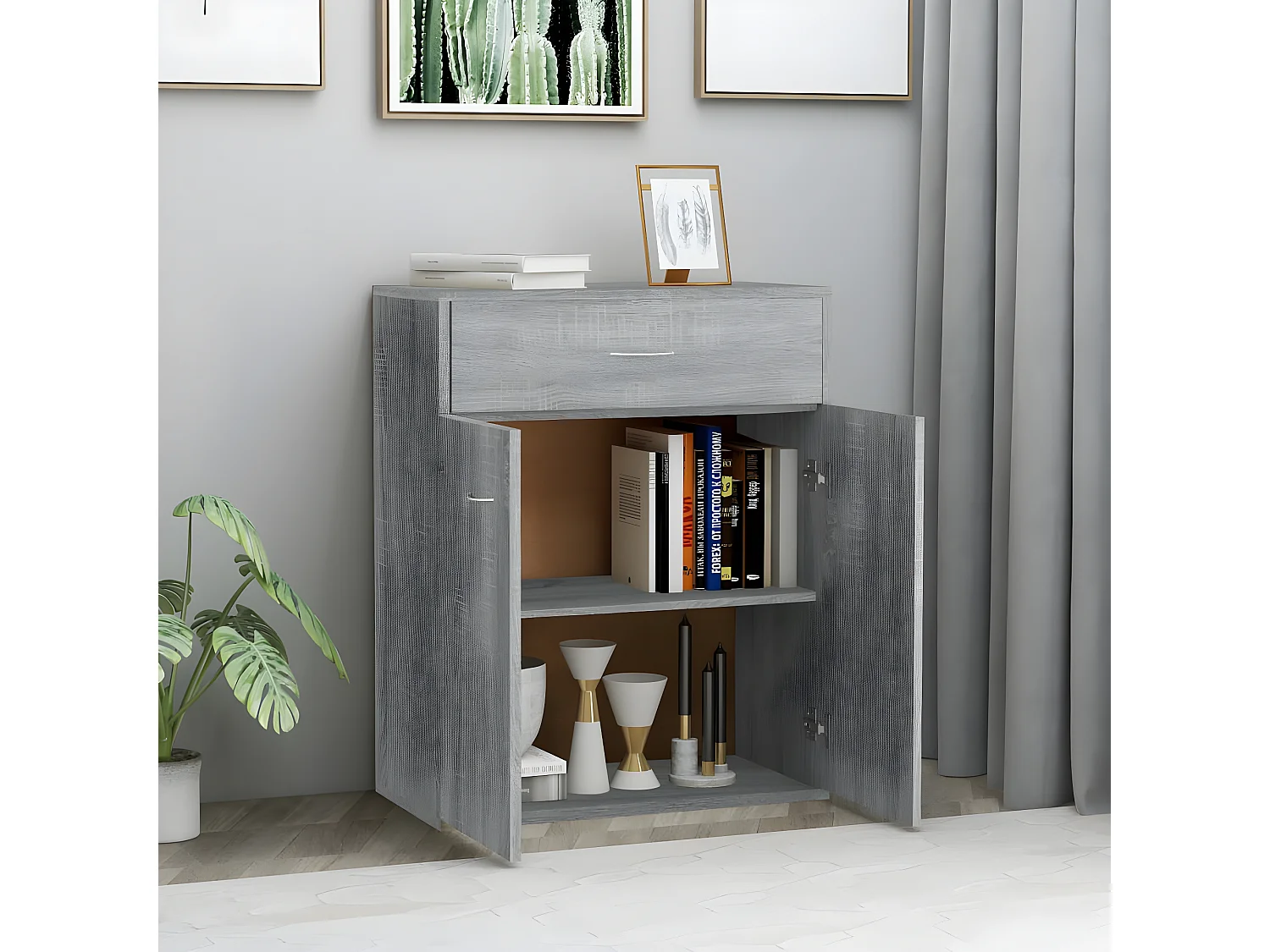 Sideboard Grau Sonoma - Lowboard 60x30x75 cm Holzwerkstoff -RM48714