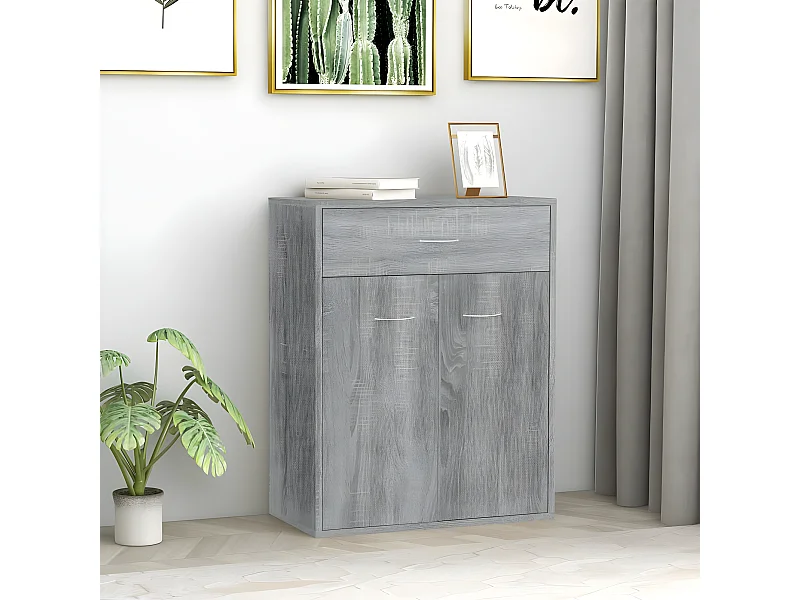 Sideboard Grau Sonoma - Lowboard 60x30x75 cm Holzwerkstoff -RM48714
