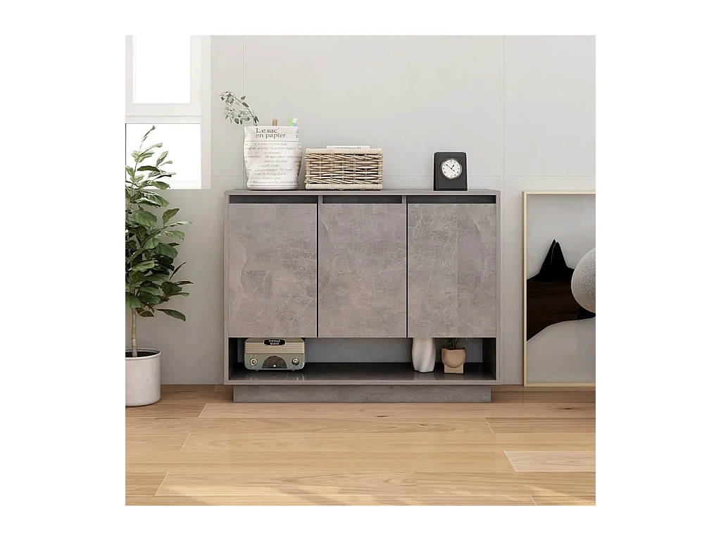 Sideboard Lowboard - Betongrau 97x31x75 cm Holzwerkstoff -RM95676