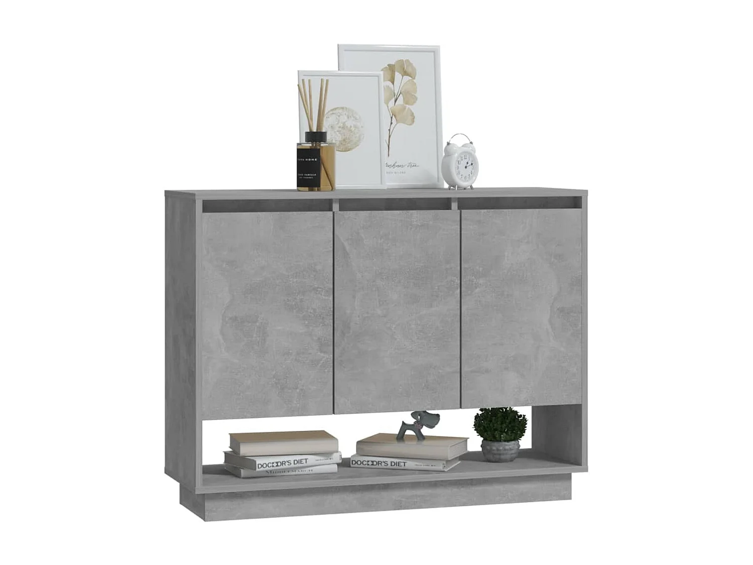 Sideboard Lowboard - Betongrau 97x31x75 cm Holzwerkstoff -RM95676