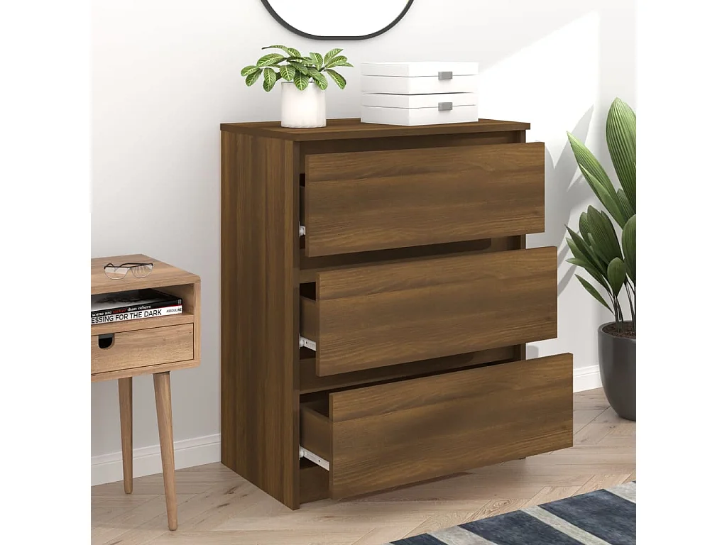 Sideboard Lowboard - Braun Eichen-Optik 60x35x76 cm Holzwerkstoff -RM42857
