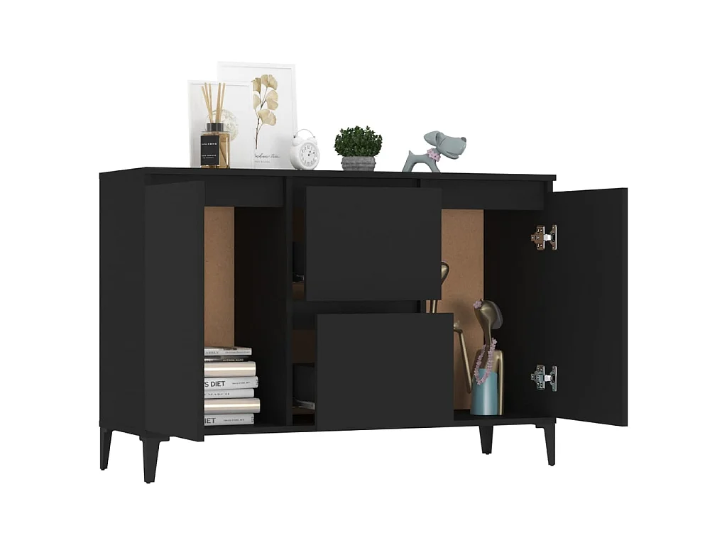 Sideboard Schwarz Anrichte 104x35x70 cm Holzwerkstoff -RM75097