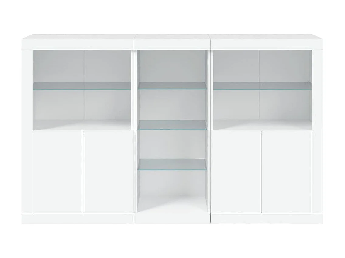 Sideboard mit LED-Leuchten Anrichte Weiß 162x37x100 cm -RM88577