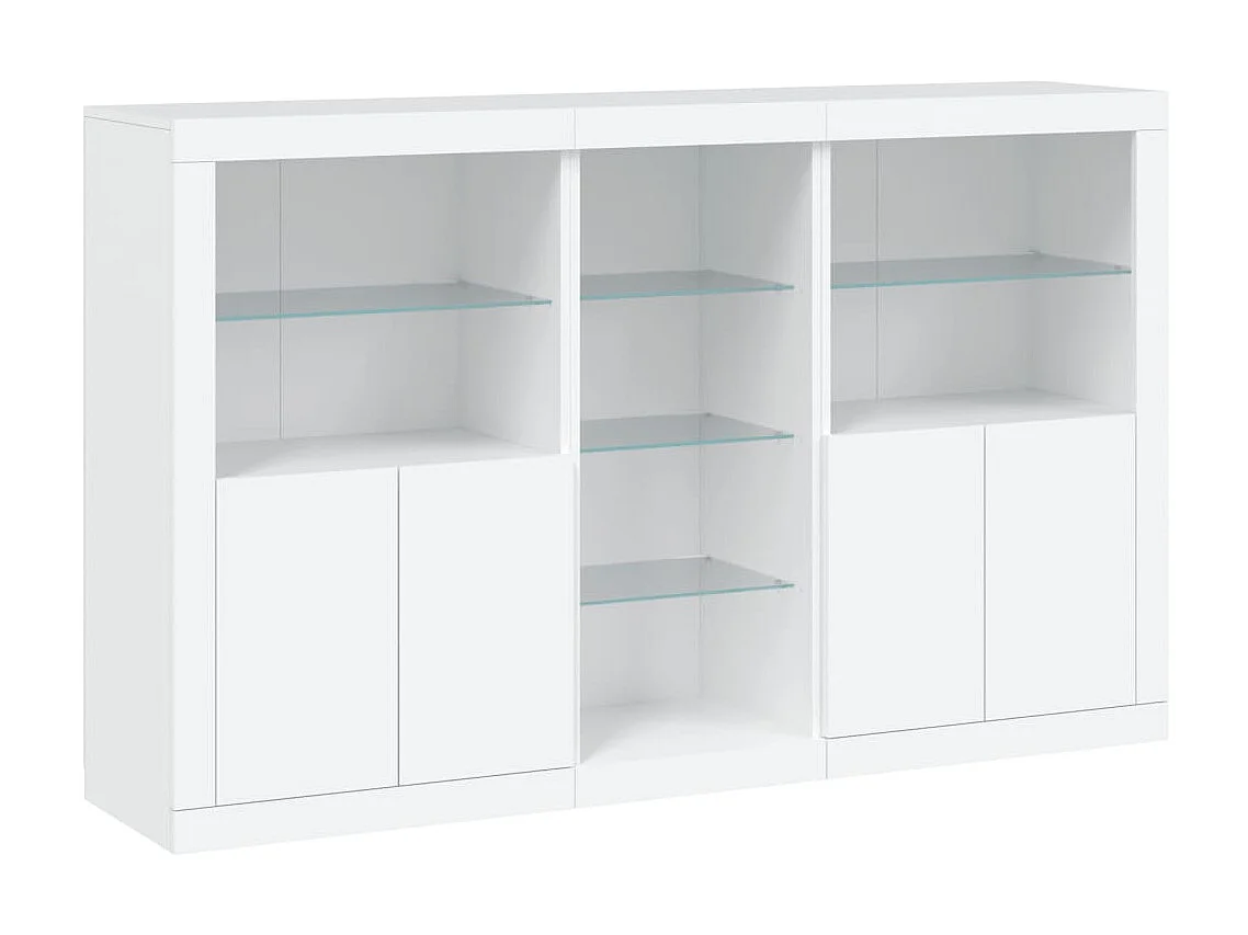 Sideboard mit LED-Leuchten Anrichte Weiß 162x37x100 cm -RM88577