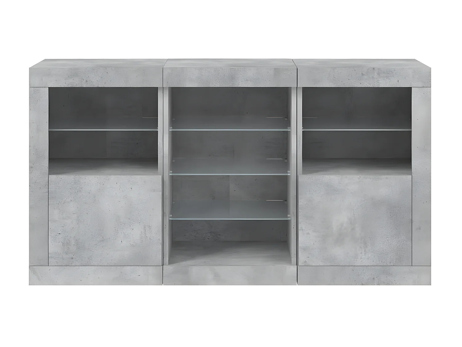 Sideboard mit LED-Leuchten - Anrichte Betongrau 123x37x67 cm -RM70646
