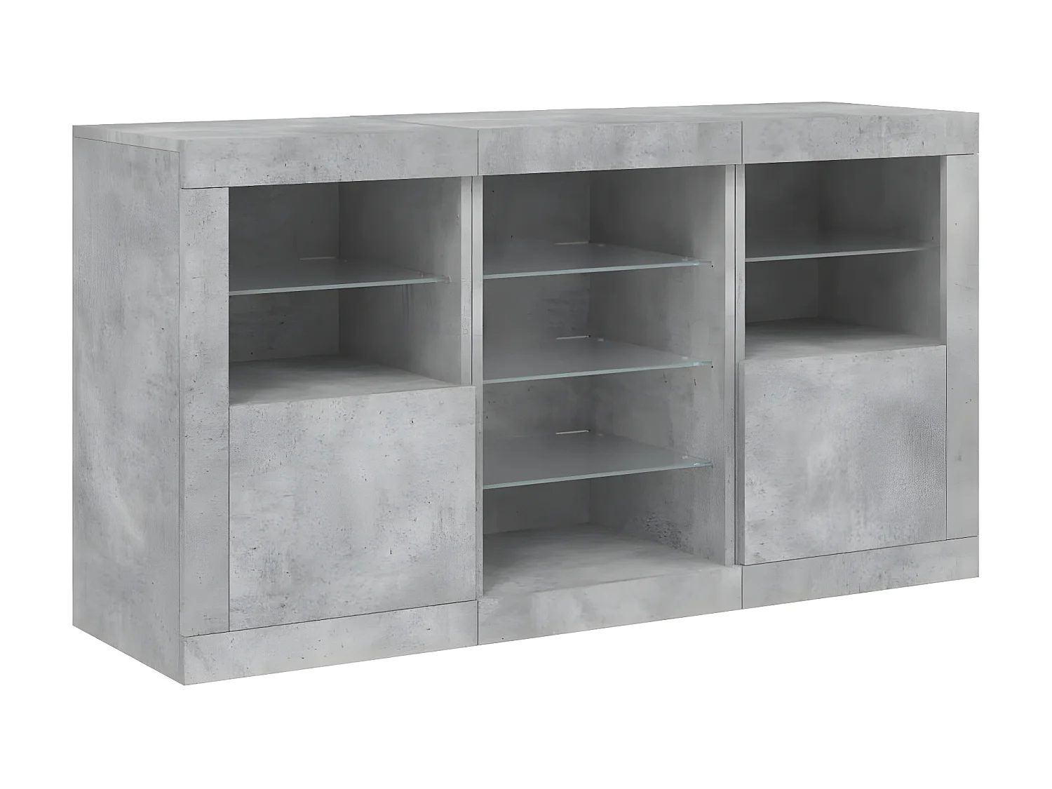 Sideboard mit LED-Leuchten - Anrichte Betongrau 123x37x67 cm -RM70646
