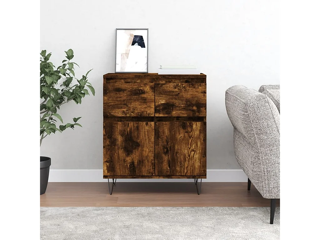 Sideboard Anrichte Räuchereiche 60x35x70 cm Holzwerkstoff -RM77439
