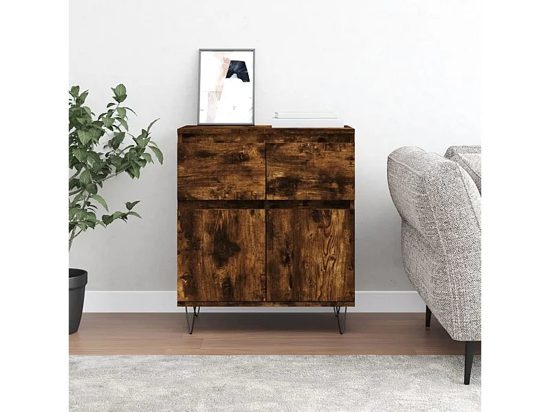 Sideboard Anrichte Räuchereiche 60x35x70 cm Holzwerkstoff -RM77439