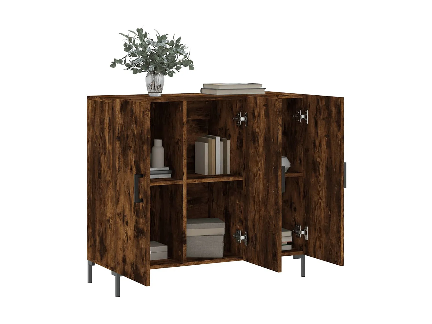 Sideboard Anrichte Räuchereiche 90x34x80 cm Holzwerkstoff -RM18276