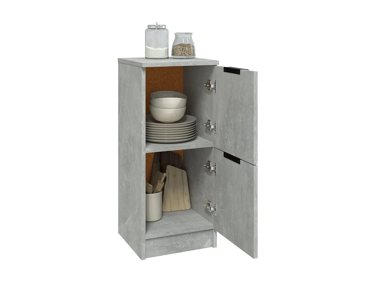 Sideboards im 2er-Set Lowboards Betongrau 30x30x70 cm Holzwerkstoff -RM56288