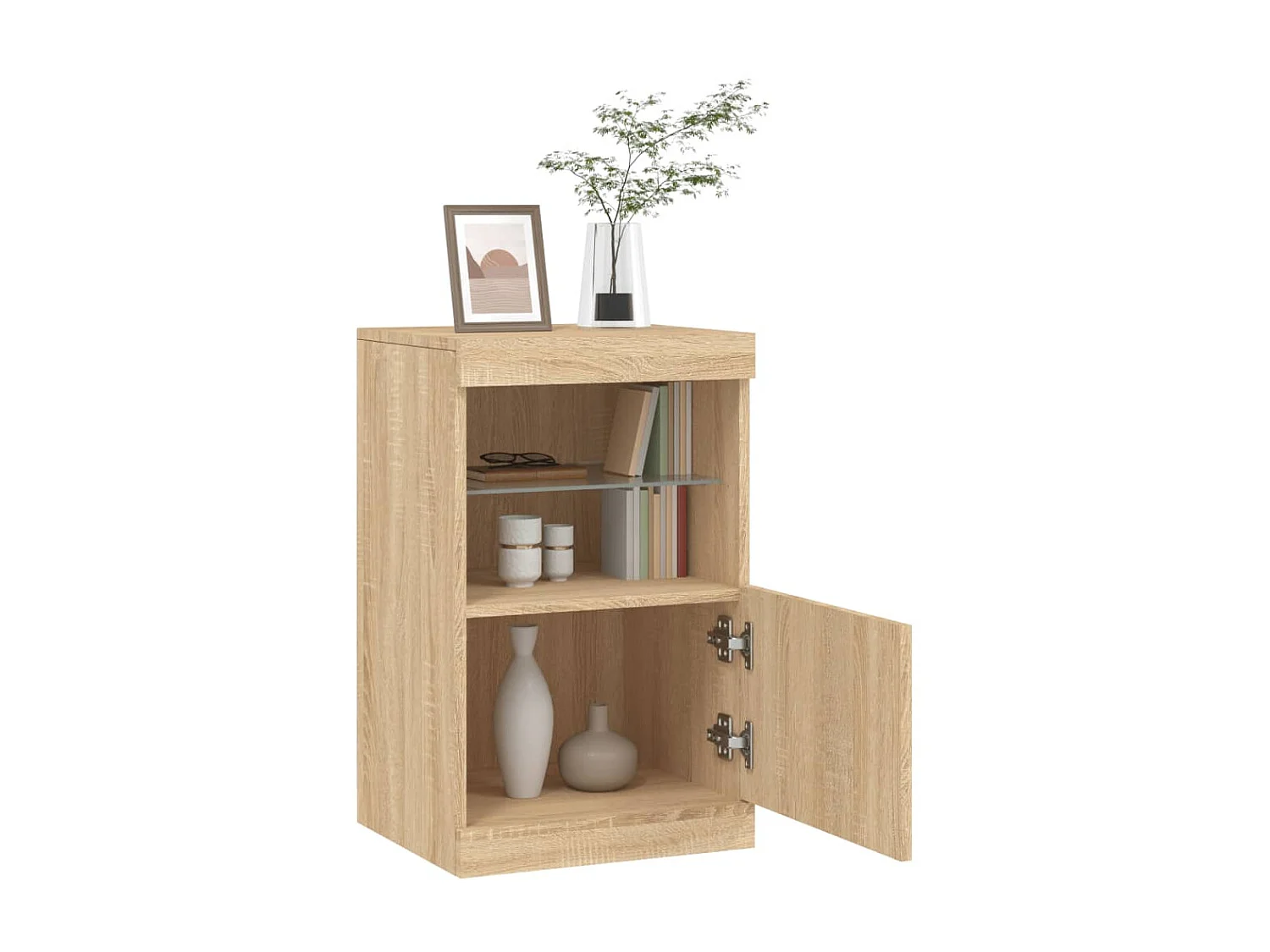 Sideboard mit LED-Leuchten Anrichte Sonoma-Eiche 41x37x67 cm -RM65856