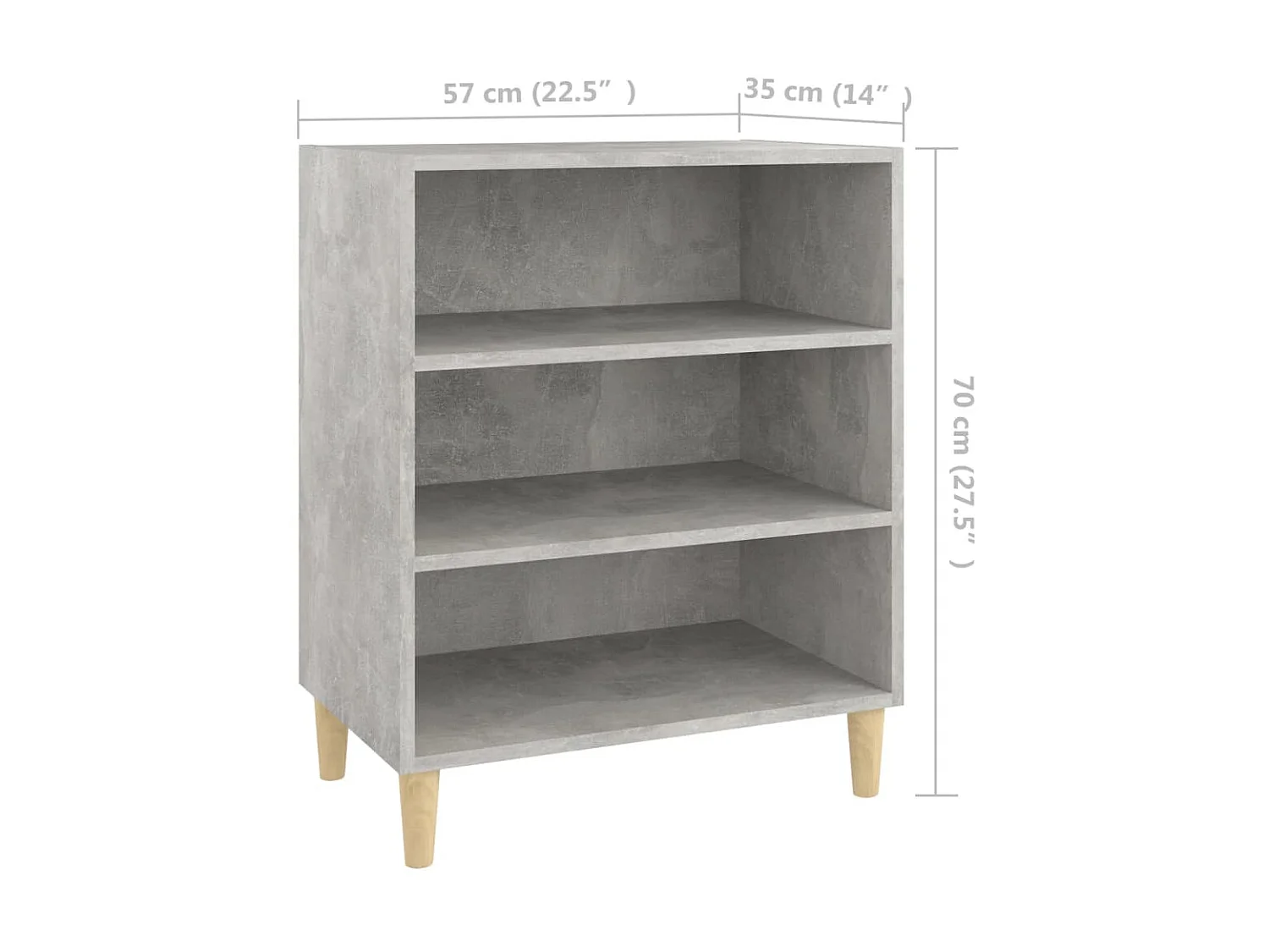 Sideboard Lowboard - Betongrau 57x35x70 cm Holzwerkstoff -RM87957