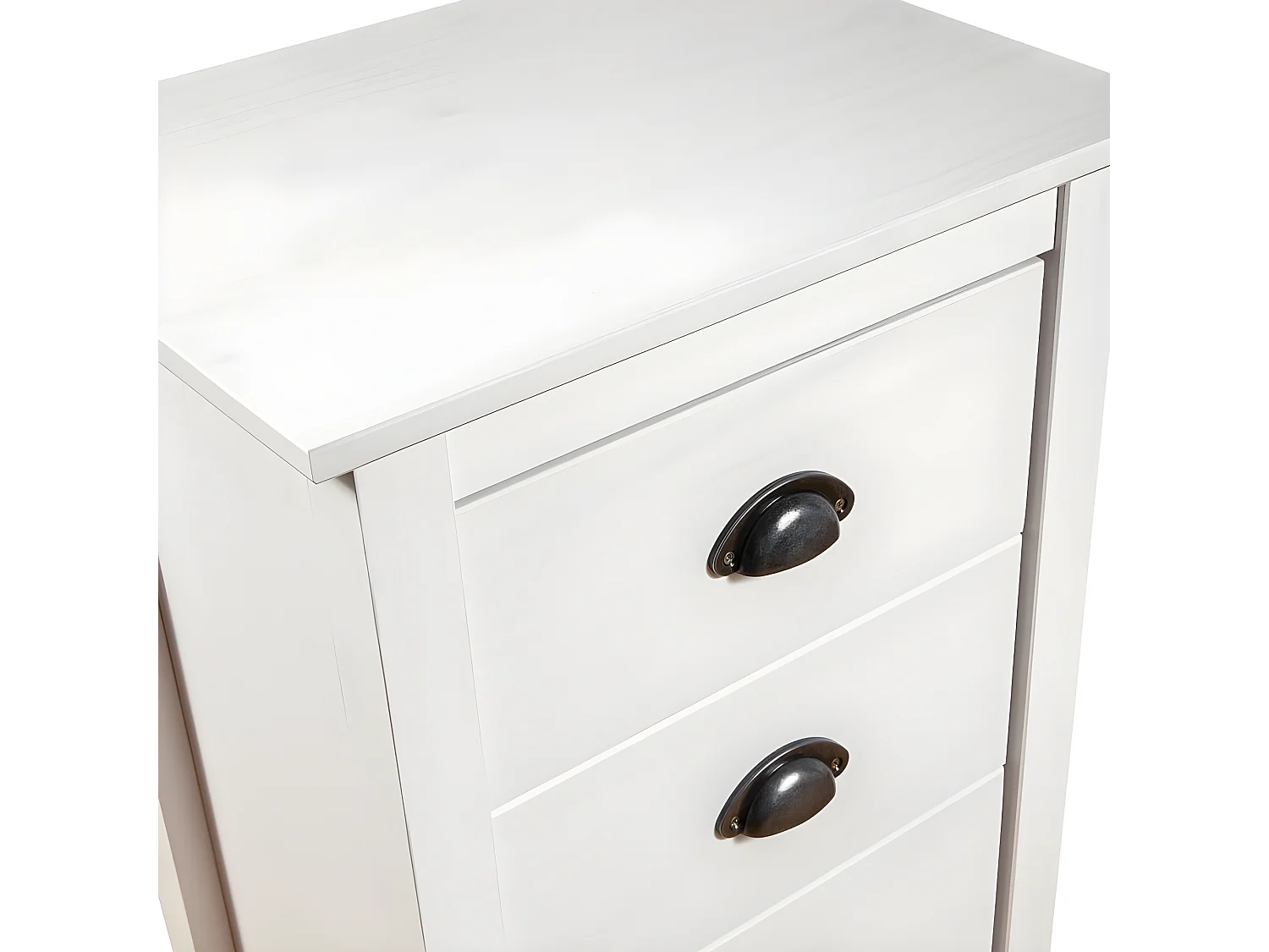 Sideboard Lowboard - Hill Weiß 46x35x80 cm Massivholz Kiefer -RM24072