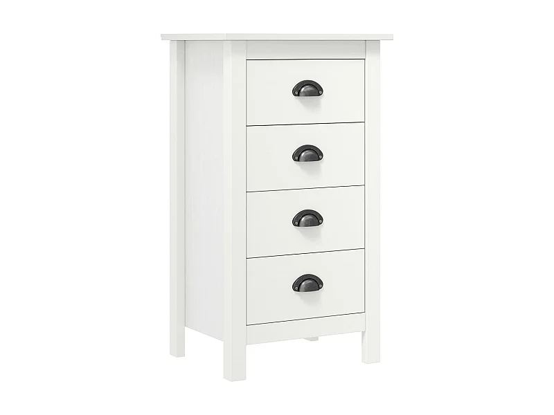 Sideboard Lowboard - Hill Weiß 46x35x80 cm Massivholz Kiefer -RM24072