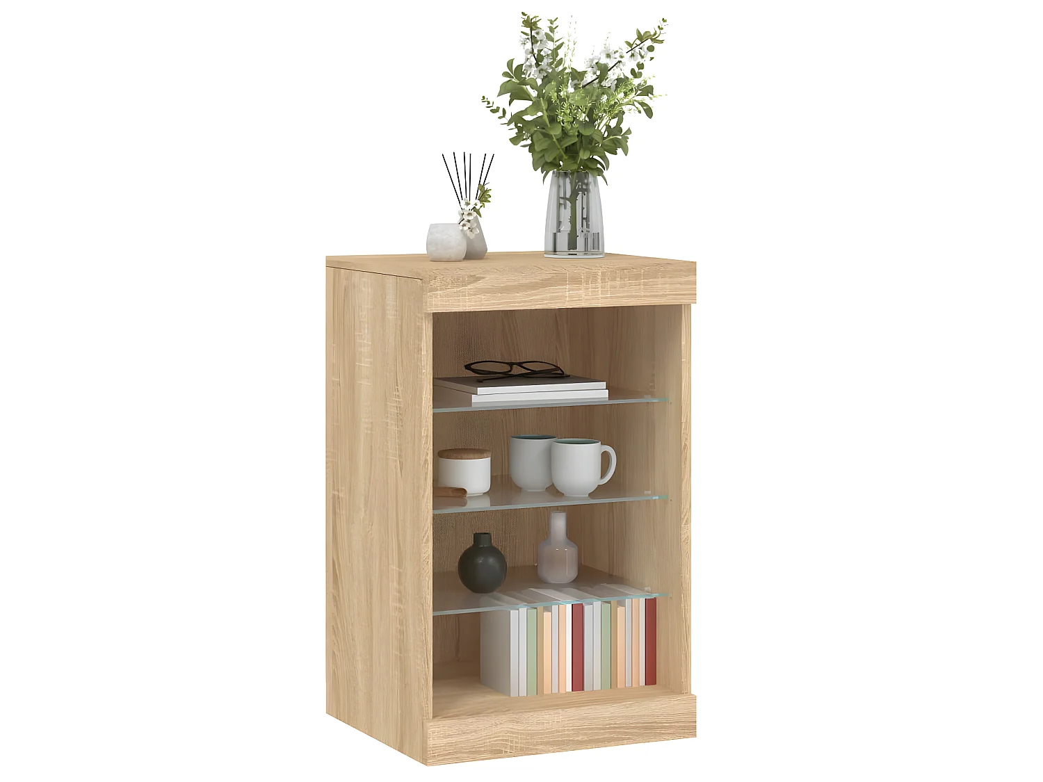 Sideboard mit LED-Leuchten Anrichte Sonoma-Eiche 41x37x67 cm -RM95363
