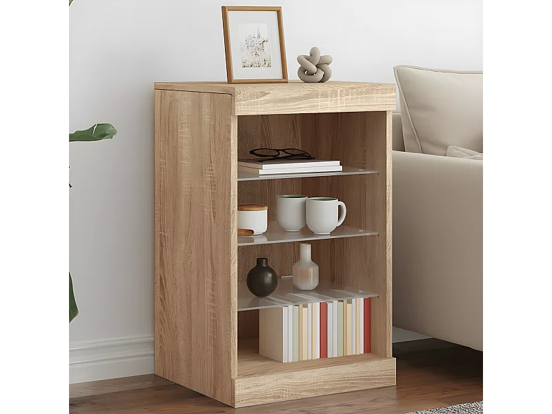 Sideboard mit LED-Leuchten Anrichte Sonoma-Eiche 41x37x67 cm -RM95363