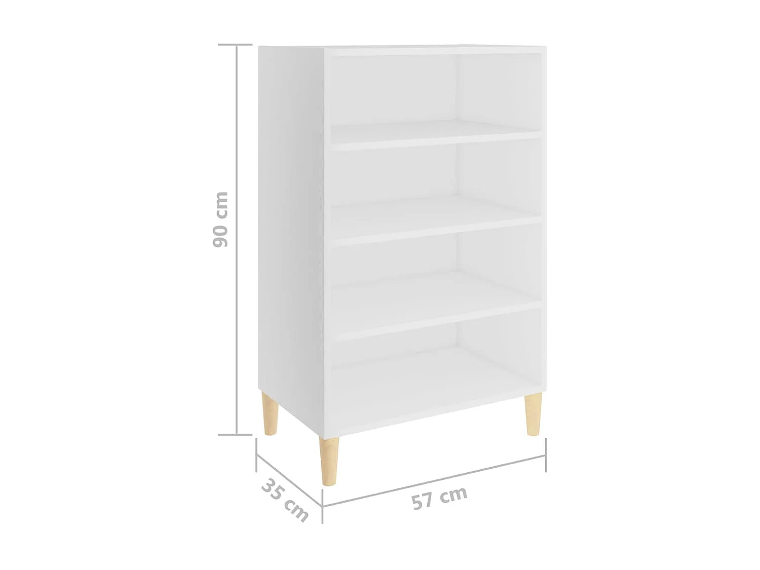Sideboard Weiß Anrichte 57x35x90 cm Holzwerkstoff -RM83054