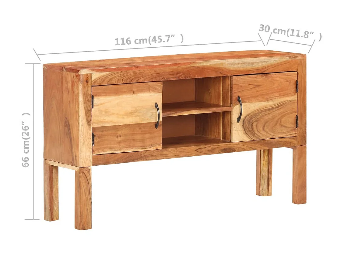Sideboard Anrichte - 116x30x66 cm Akazie Massivholz -RM55303