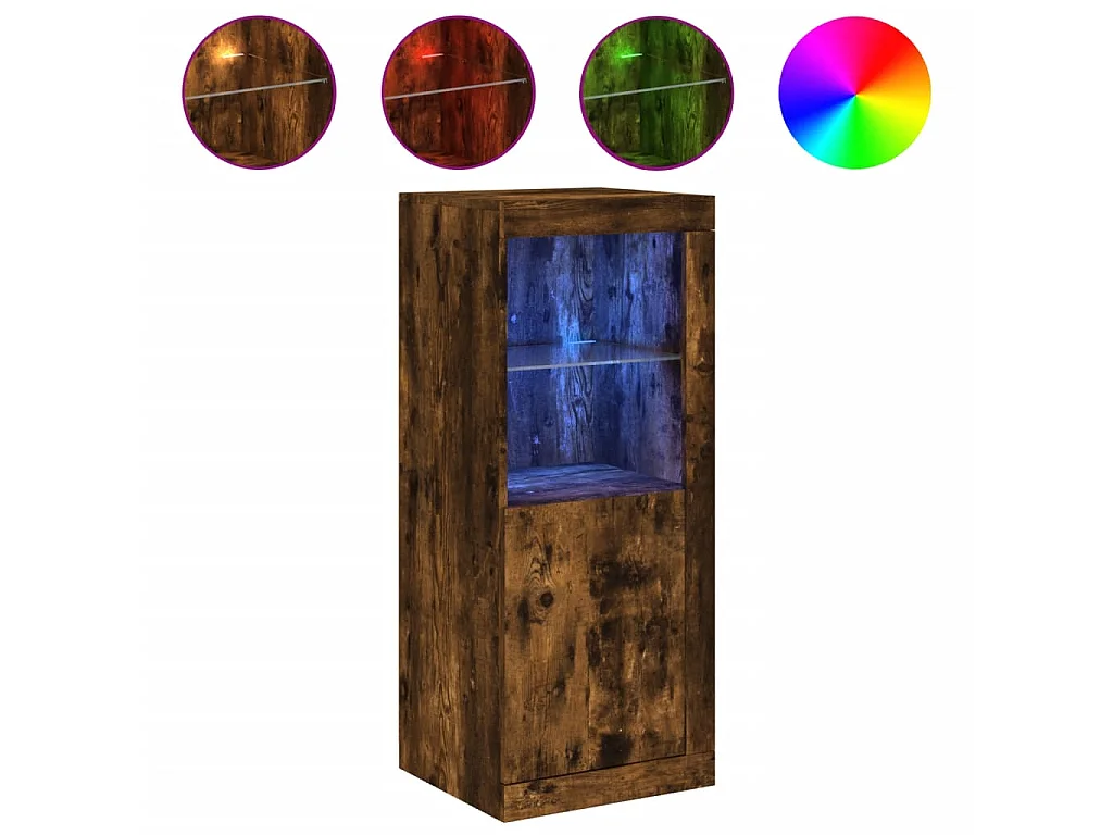 Sideboard mit LED-Leuchten Anrichte Räuchereiche 41x37x100 cm -RM31730