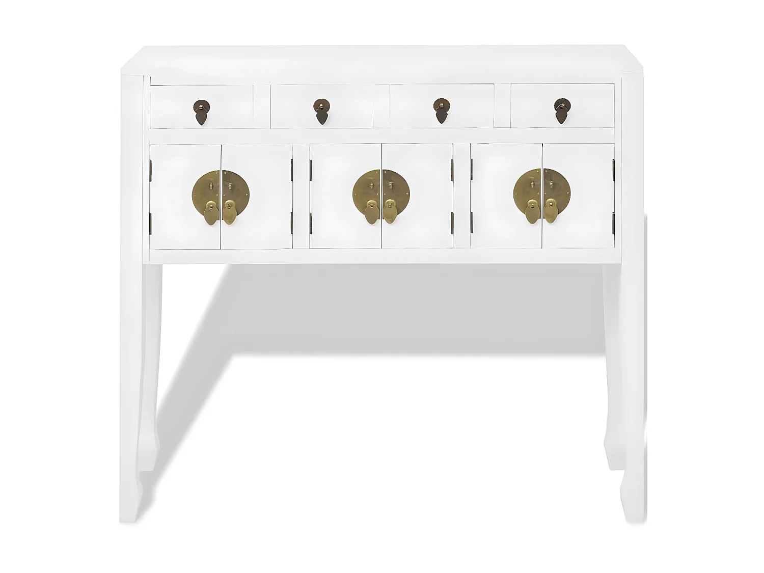 Sideboard Anrichte Chinesischer Stil Massivholz Weiß -RM89130