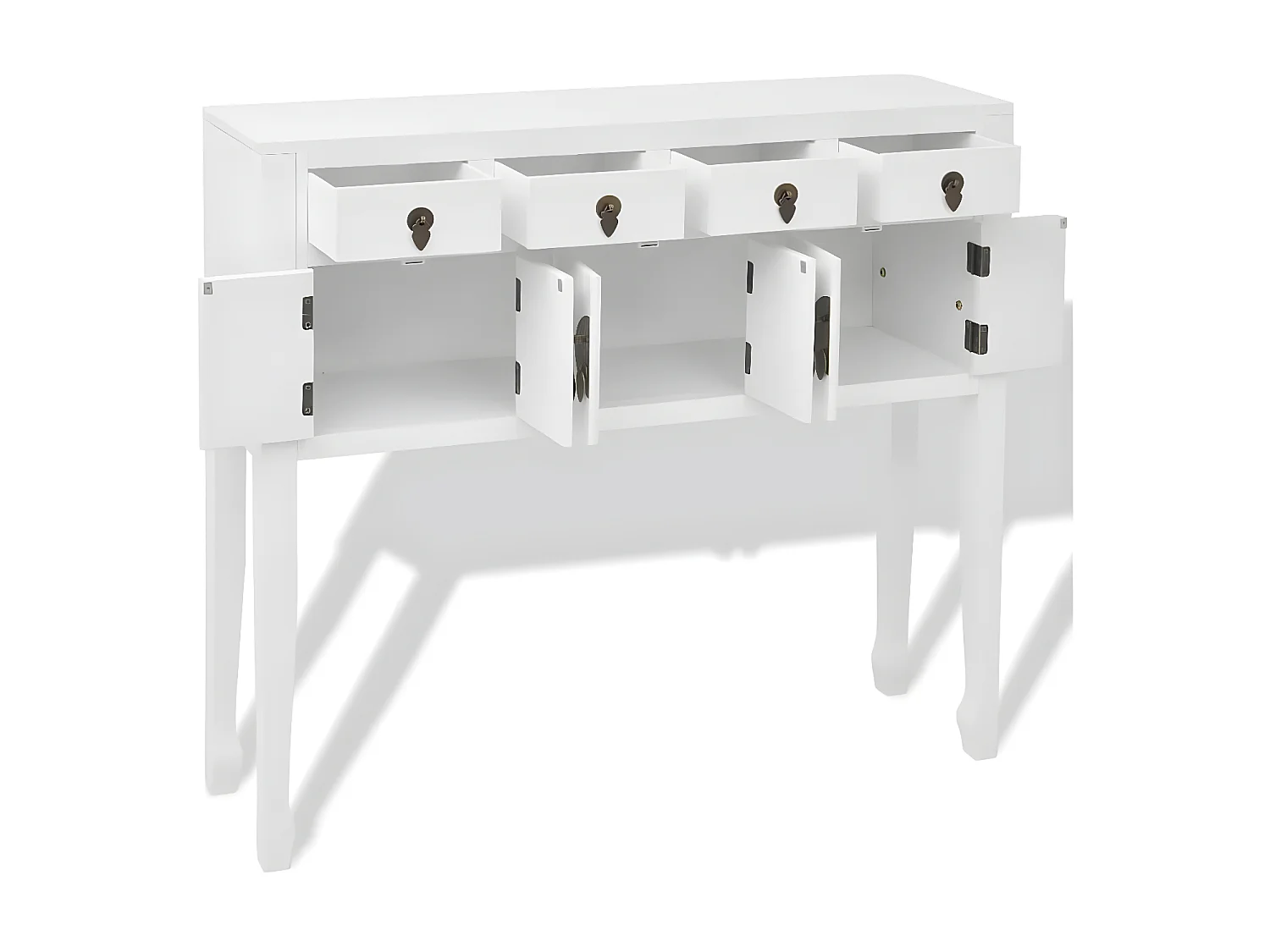 Sideboard Anrichte Chinesischer Stil Massivholz Weiß -RM89130